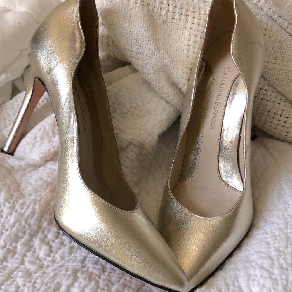 Carolinna Espinosa gold heels